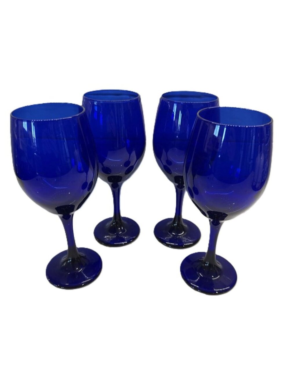Vintage Libbey Cobalt Blue Wine Glasses Set Of 4 Elegant Stemware 8 Oz